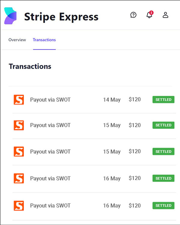 Stripe Transactions Dashboard